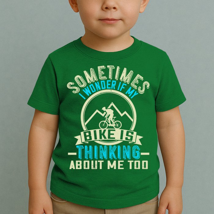 Sometimes I Wonder If My Bike Is Thinking About Me Too Toddler T-Shirt