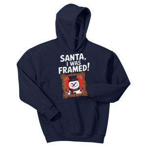 Santa I Was Framed Funny Snowman Christmas For Dad Kids Hoodie