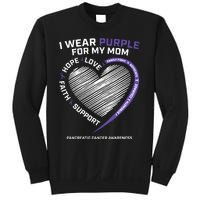 Support I Wear Purple For My Mom Pancreatic Cancer Awareness Sweatshirt