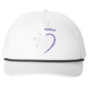 Support I Wear Purple For My Mom Pancreatic Cancer Awareness Snapback Five-Panel Rope Hat