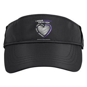 Support I Wear Purple For My Mom Pancreatic Cancer Awareness Adult Drive Performance Visor