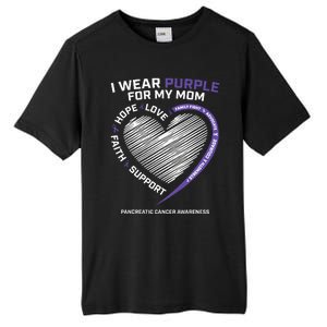 Support I Wear Purple For My Mom Pancreatic Cancer Awareness Tall Fusion ChromaSoft Performance T-Shirt