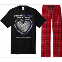 Support I Wear Purple For My Mom Pancreatic Cancer Awareness Pajama Set