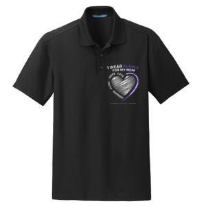 Support I Wear Purple For My Mom Pancreatic Cancer Awareness Dry Zone Grid Polo