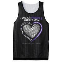 Support I Wear Purple For My Mom Pancreatic Cancer Awareness Mesh Reversible Basketball Jersey Tank