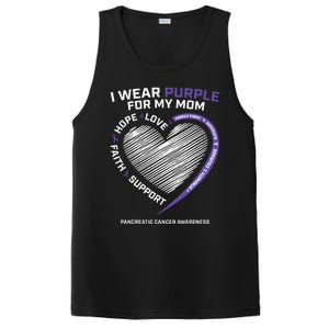 Support I Wear Purple For My Mom Pancreatic Cancer Awareness PosiCharge Competitor Tank