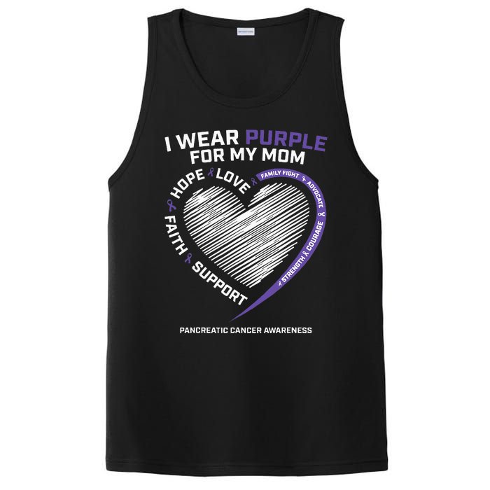 Support I Wear Purple For My Mom Pancreatic Cancer Awareness PosiCharge Competitor Tank