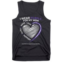 Support I Wear Purple For My Mom Pancreatic Cancer Awareness Tank Top