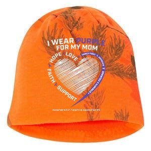 Support I Wear Purple For My Mom Pancreatic Cancer Awareness Kati - Camo Knit Beanie