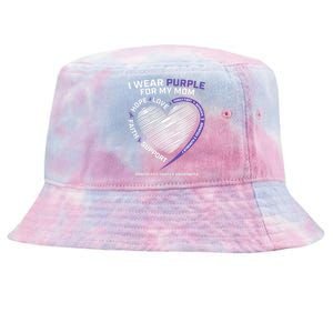 Support I Wear Purple For My Mom Pancreatic Cancer Awareness Tie-Dyed Bucket Hat