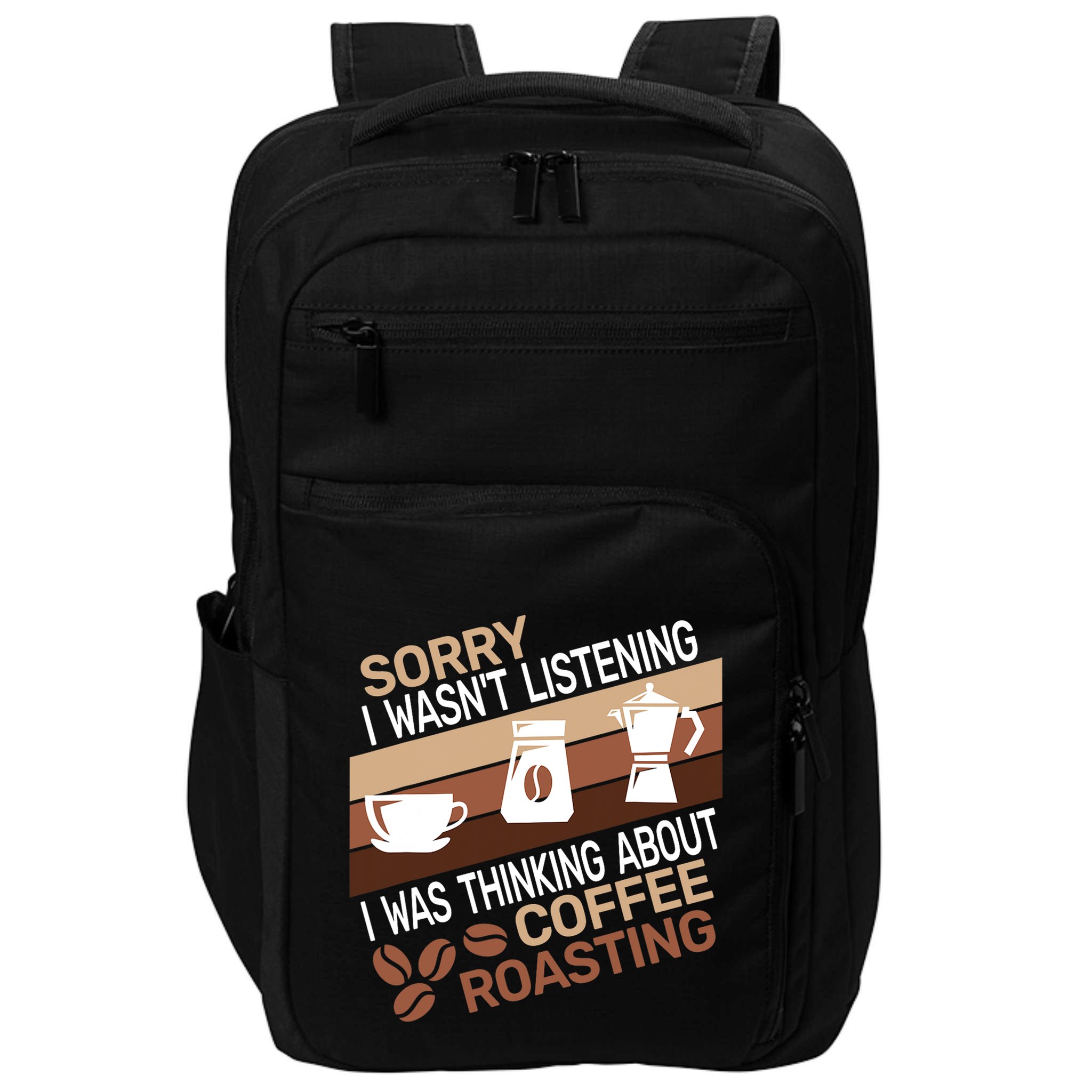 Sorry I Wasn't Coffee Roasting retro Barista Coffee Roaster Impact Tech Backpack