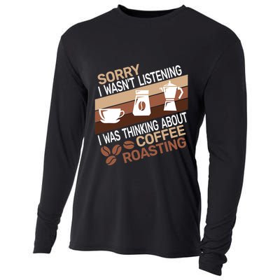 Sorry I Wasn't Coffee Roasting retro Barista Coffee Roaster Cooling Performance Long Sleeve Crew