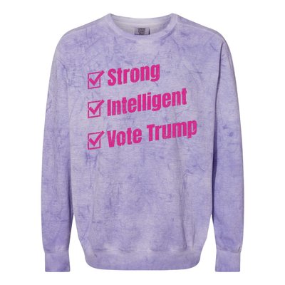 Strong Intelligent Women For Trump Colorblast Crewneck Sweatshirt