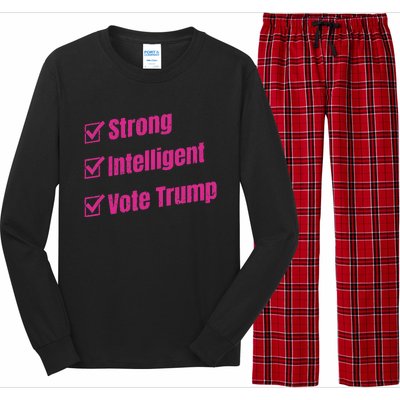 Strong Intelligent Women For Trump Long Sleeve Pajama Set