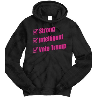 Strong Intelligent Women For Trump Tie Dye Hoodie