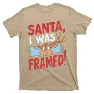 Santa I Was Framed Funny Reindeer Mischief Christmas Time T-Shirt