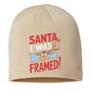 Santa I Was Framed Funny Reindeer Mischief Christmas Time Sustainable Beanie