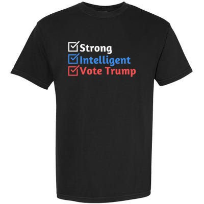 Strong Intelligent Women For Trump Girl Maga Checklist Garment-Dyed Heavyweight T-Shirt