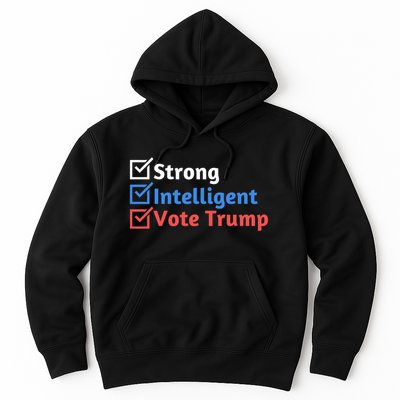 Strong Intelligent Women For Trump Girl Maga Checklist Hoodie