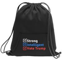 Strong Intelligent Women For Trump Girl Maga Checklist Sweatshirt Cinch Pack Bag