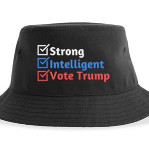 Strong Intelligent Women For Trump Girl Maga Checklist Sustainable Bucket Hat