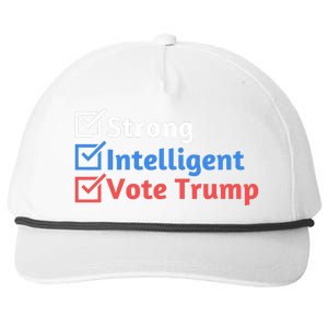 Strong Intelligent Women For Trump Girl Maga Checklist Snapback Five-Panel Rope Hat