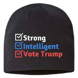 Strong Intelligent Women For Trump Girl Maga Checklist Sustainable Beanie