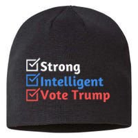 Strong Intelligent Women For Trump Girl Maga Checklist Sustainable Beanie