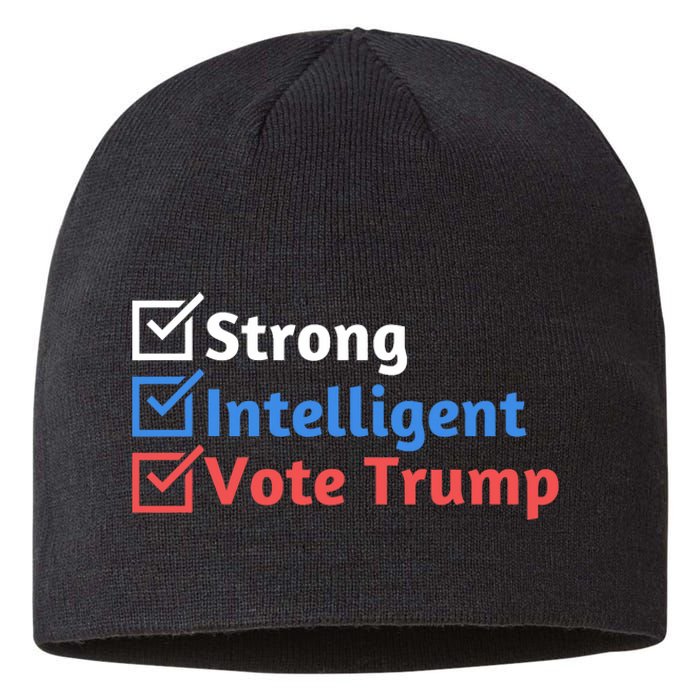 Strong Intelligent Women For Trump Girl Maga Checklist Sustainable Beanie