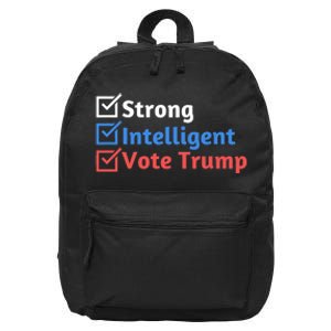 Strong Intelligent Women For Trump Girl Maga Checklist 16 in Basic Backpack