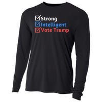 Strong Intelligent Women For Trump Girl Maga Checklist Cooling Performance Long Sleeve Crew