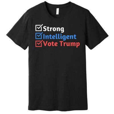 Strong Intelligent Women For Trump Girl Maga Checklist Premium T-Shirt