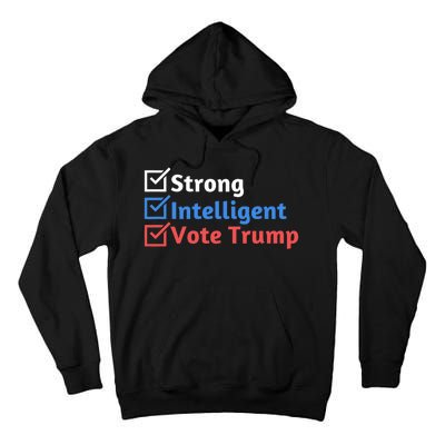 Strong Intelligent Women For Trump Girl Maga Checklist Tall Hoodie