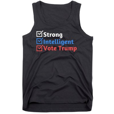 Strong Intelligent Women For Trump Girl Maga Checklist Tank Top