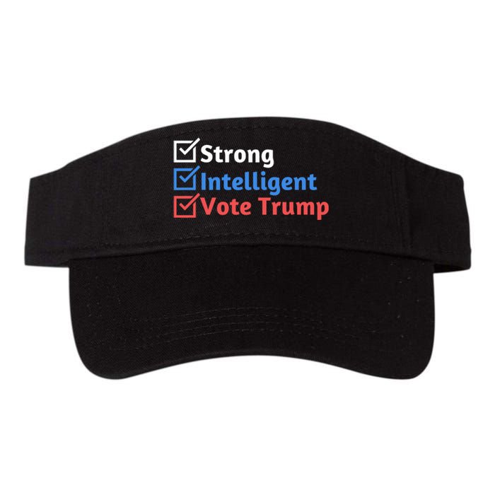 Strong Intelligent Women For Trump Girl Maga Checklist Valucap Bio-Washed Visor