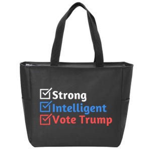 Strong Intelligent Women For Trump Girl Maga Checklist Zip Tote Bag