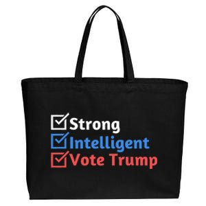 Strong Intelligent Women For Trump Girl Maga Checklist Cotton Canvas Jumbo Tote