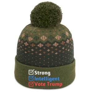 Strong Intelligent Women For Trump Girl Maga Checklist The Baniff Cuffed Pom Beanie