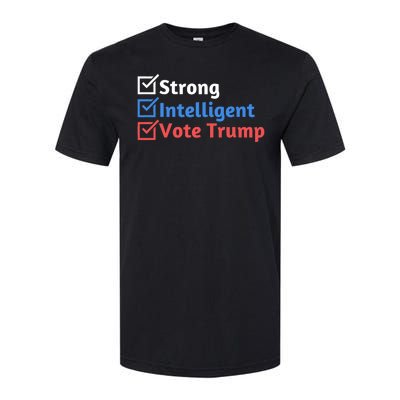 Strong Intelligent Women For Trump Girl Maga Checklist Softstyle CVC T-Shirt