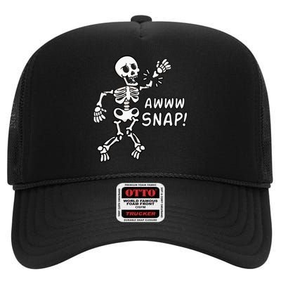 Skeleton Injury Wrist Surgery Recovery Aw Snap Broken Arm High Crown Mesh Back Trucker Hat