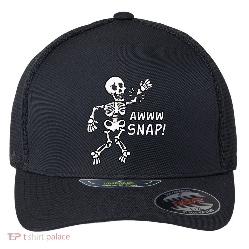 Skeleton Injury Wrist Surgery Recovery Aw Snap Broken Arm Flexfit Unipanel Trucker Cap