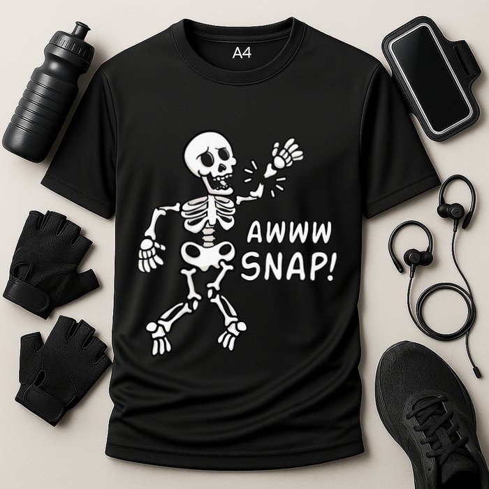 Skeleton Injury Wrist Surgery Recovery Aw Snap Broken Arm Cooling Performance Crew T-Shirt