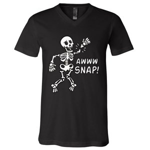 Skeleton Injury Wrist Surgery Recovery Aw Snap Broken Arm V-Neck T-Shirt