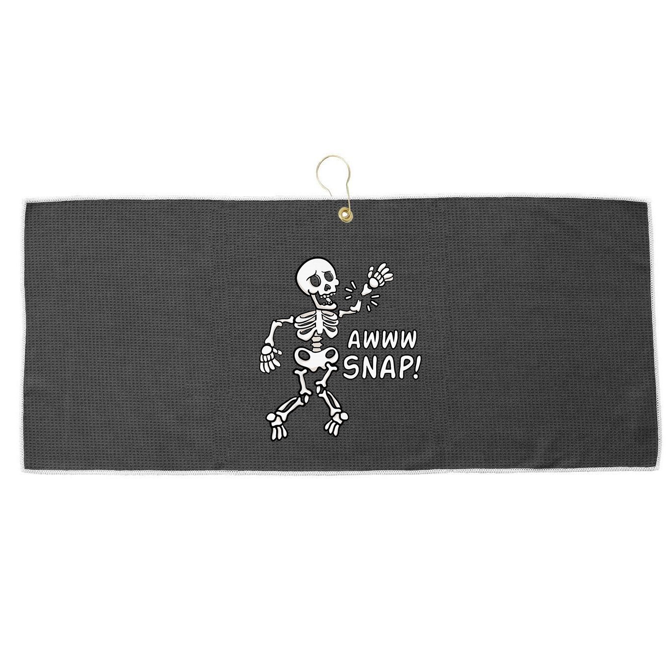 Skeleton Injury Wrist Surgery Recovery Aw Snap Broken Arm Large Microfiber Waffle Golf Towel