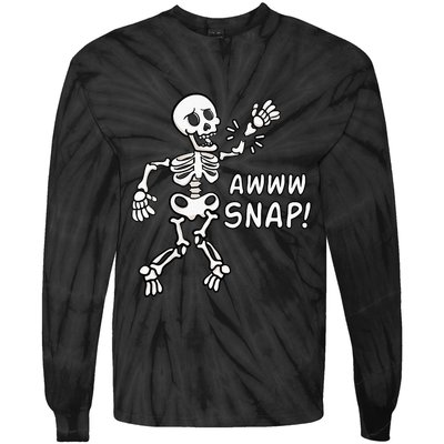 Skeleton Injury Wrist Surgery Recovery Aw Snap Broken Arm Tie-Dye Long Sleeve Shirt