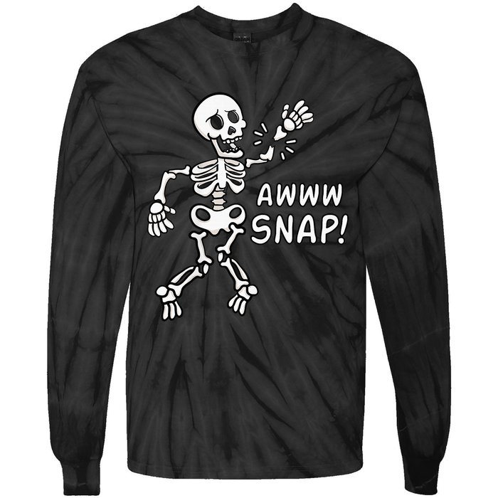 Skeleton Injury Wrist Surgery Recovery Aw Snap Broken Arm Tie-Dye Long Sleeve Shirt