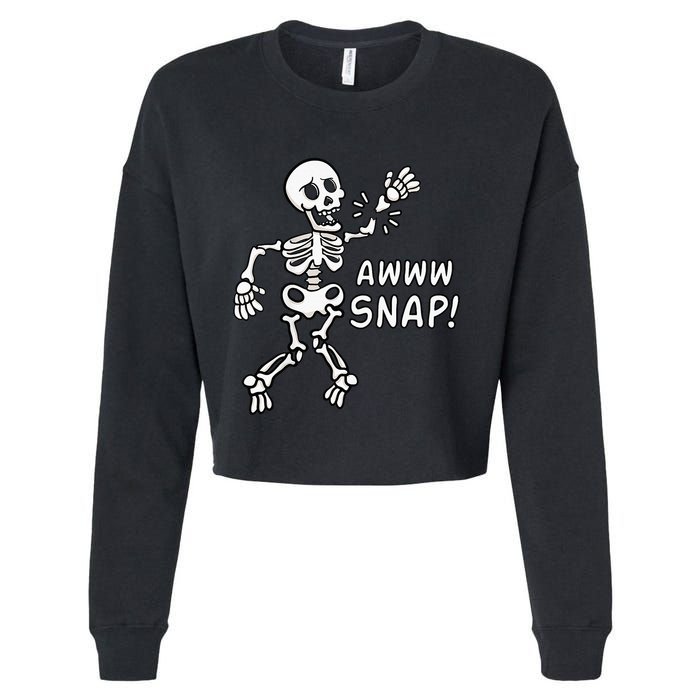 Skeleton Injury Wrist Surgery Recovery Aw Snap Broken Arm Cropped Pullover Crew