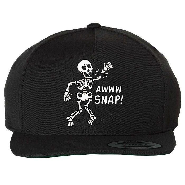 Skeleton Injury Wrist Surgery Recovery Aw Snap Broken Arm Wool Snapback Cap