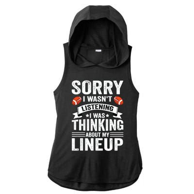 Sorry I Wasn't Listening Football Player Fantasy Football Ladies PosiCharge Tri-Blend Wicking Draft Hoodie Tank