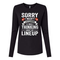 Sorry I Wasn't Listening Football Player Fantasy Football Womens Cotton Relaxed Long Sleeve T-Shirt